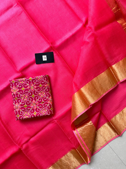 Pure Single Dyed Kota Silk Saree