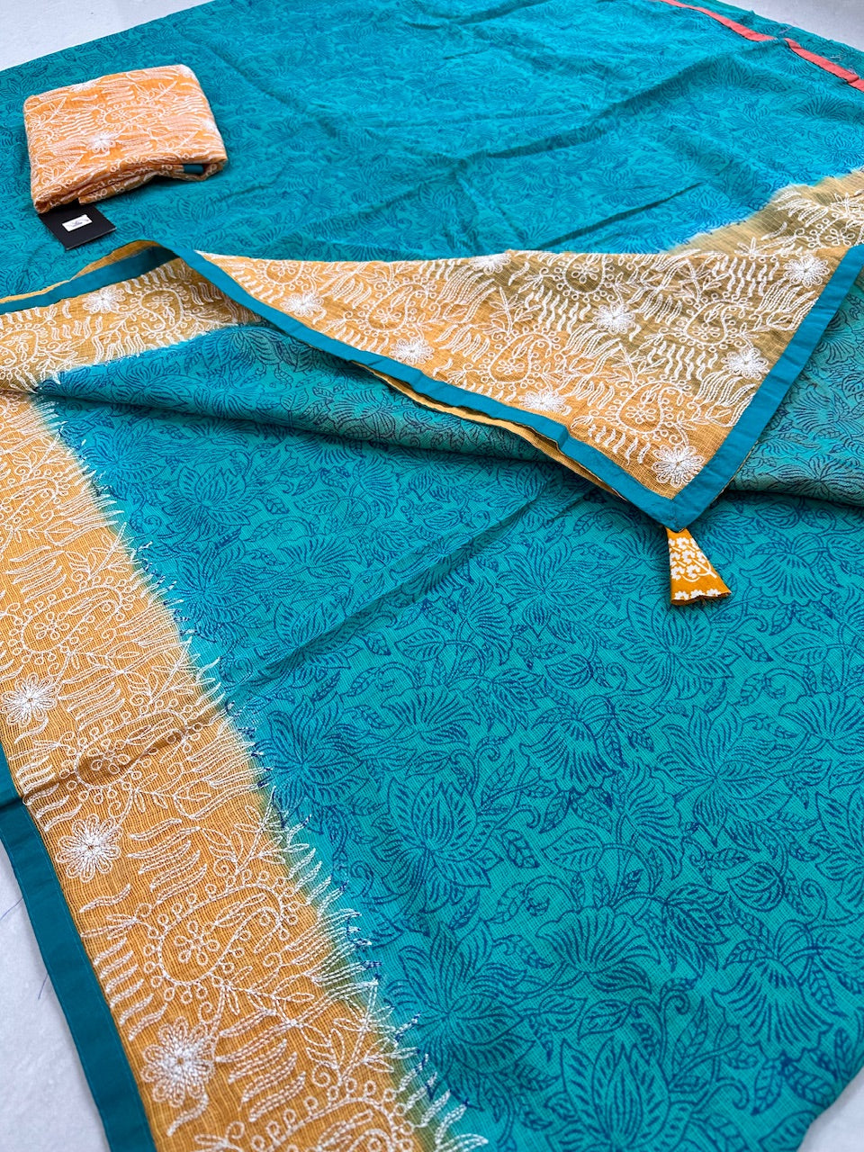 Pure Embroidered Kota Cotton Doria Saree