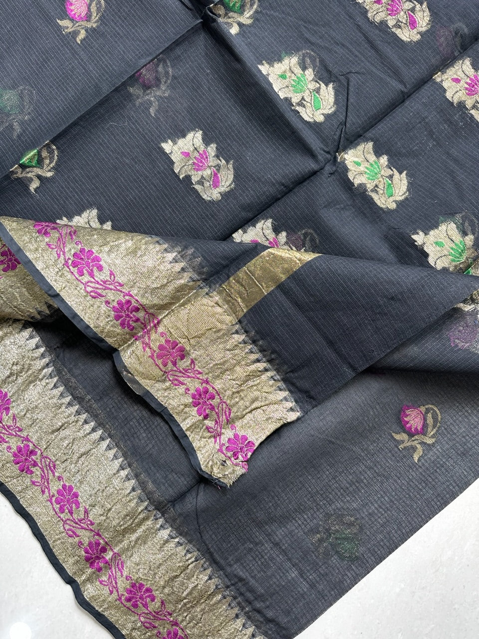 Pure Weaved Kota Cotton Doria Saree