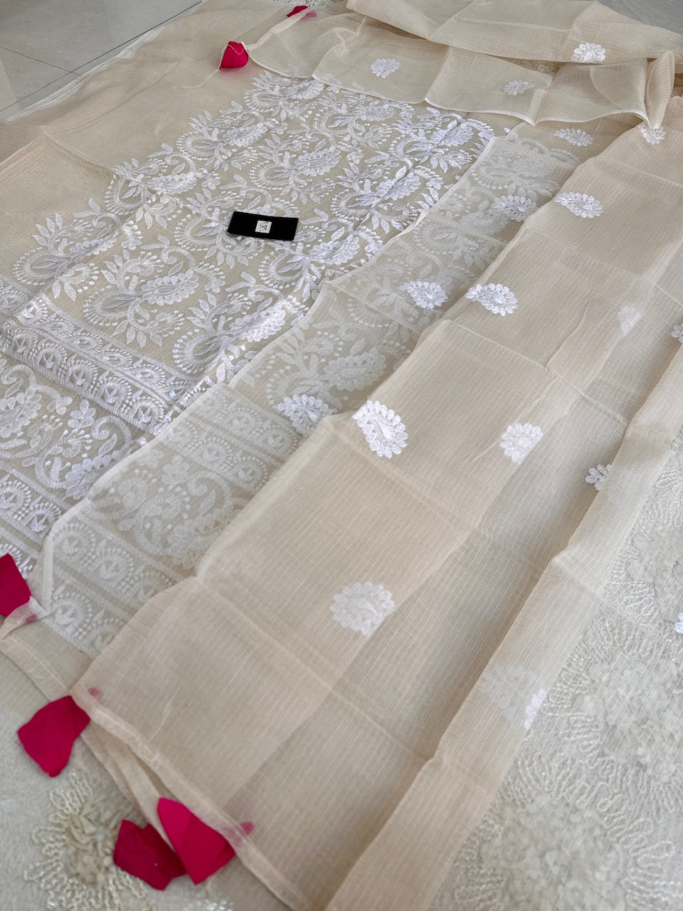 Embroidered Kota Cotton Doria Top N Dupatta (Suit)