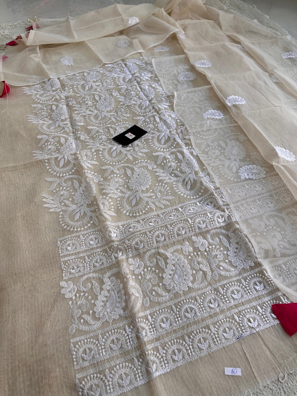 Embroidered Kota Cotton Doria Top N Dupatta (Suit)