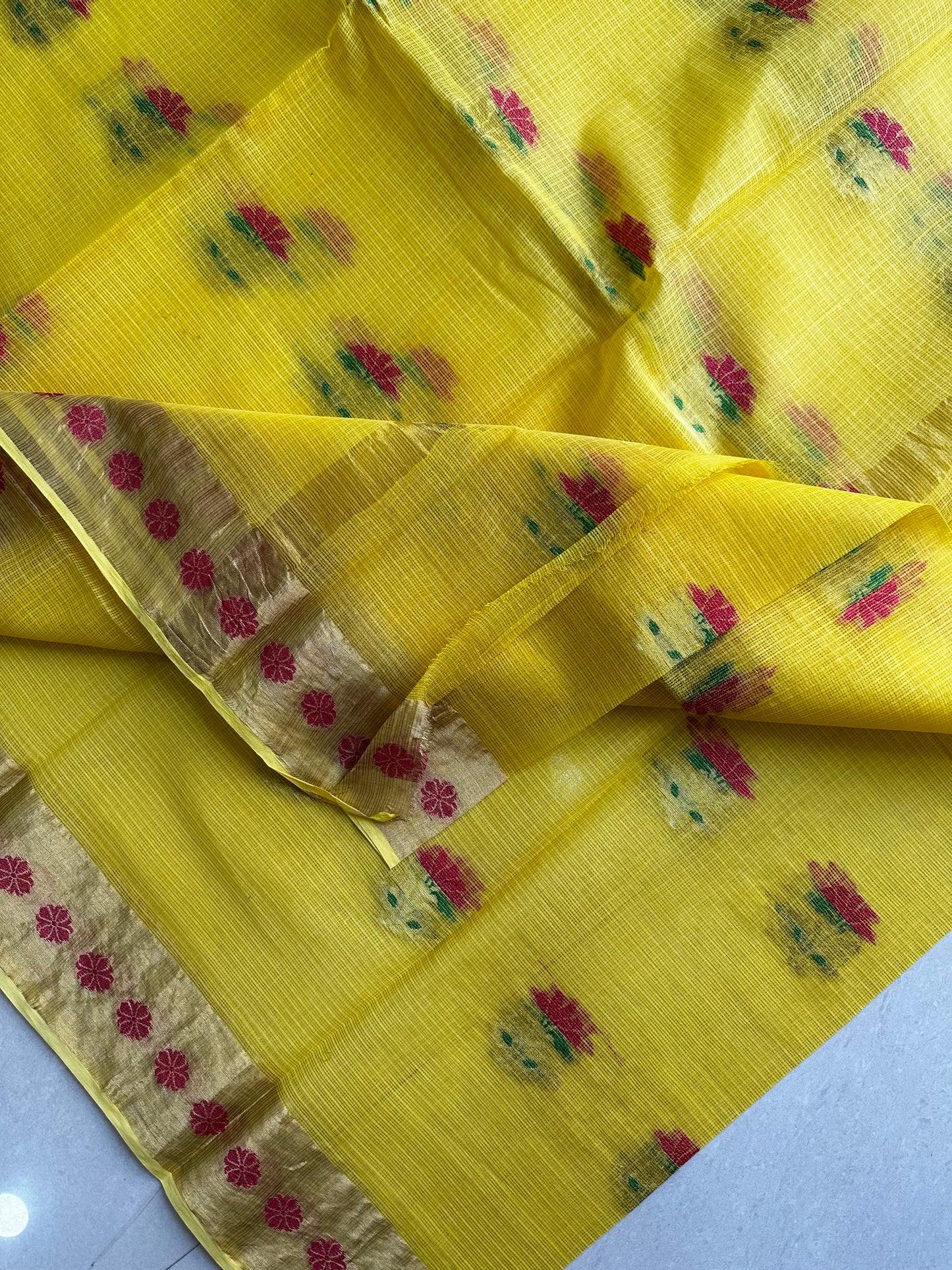 Pure Weaved Kota Cotton Doria Saree