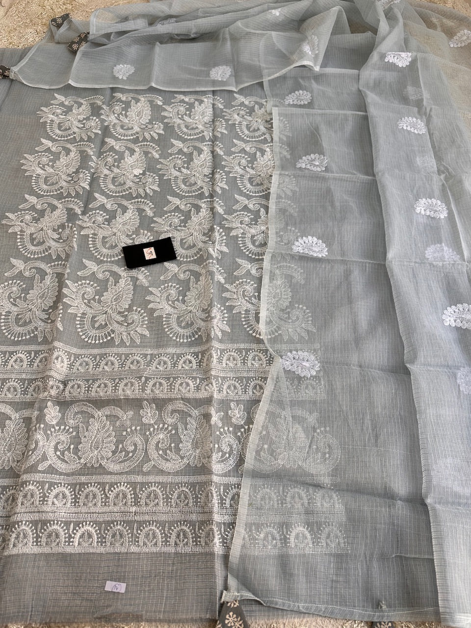 Embroidered Kota Cotton Doria Top N Dupatta (Suit)