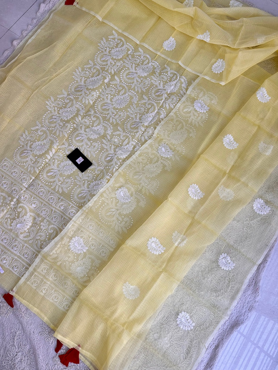 Embroidered Kota Cotton Doria Top N Dupatta (Suit)