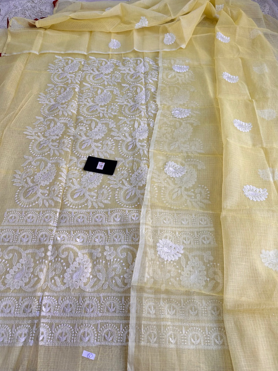 Embroidered Kota Cotton Doria Top N Dupatta (Suit)