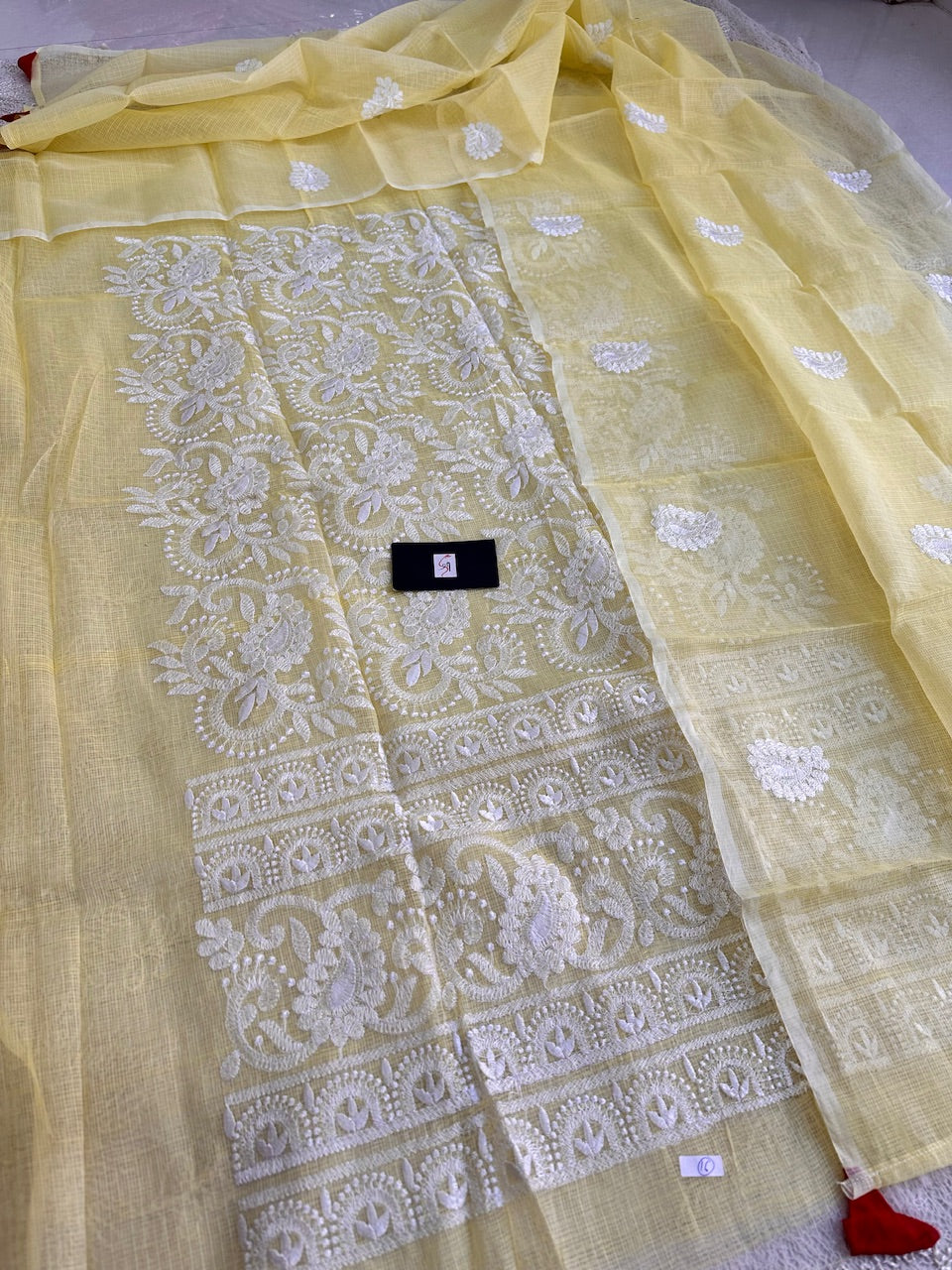 Embroidered Kota Cotton Doria Top N Dupatta (Suit)