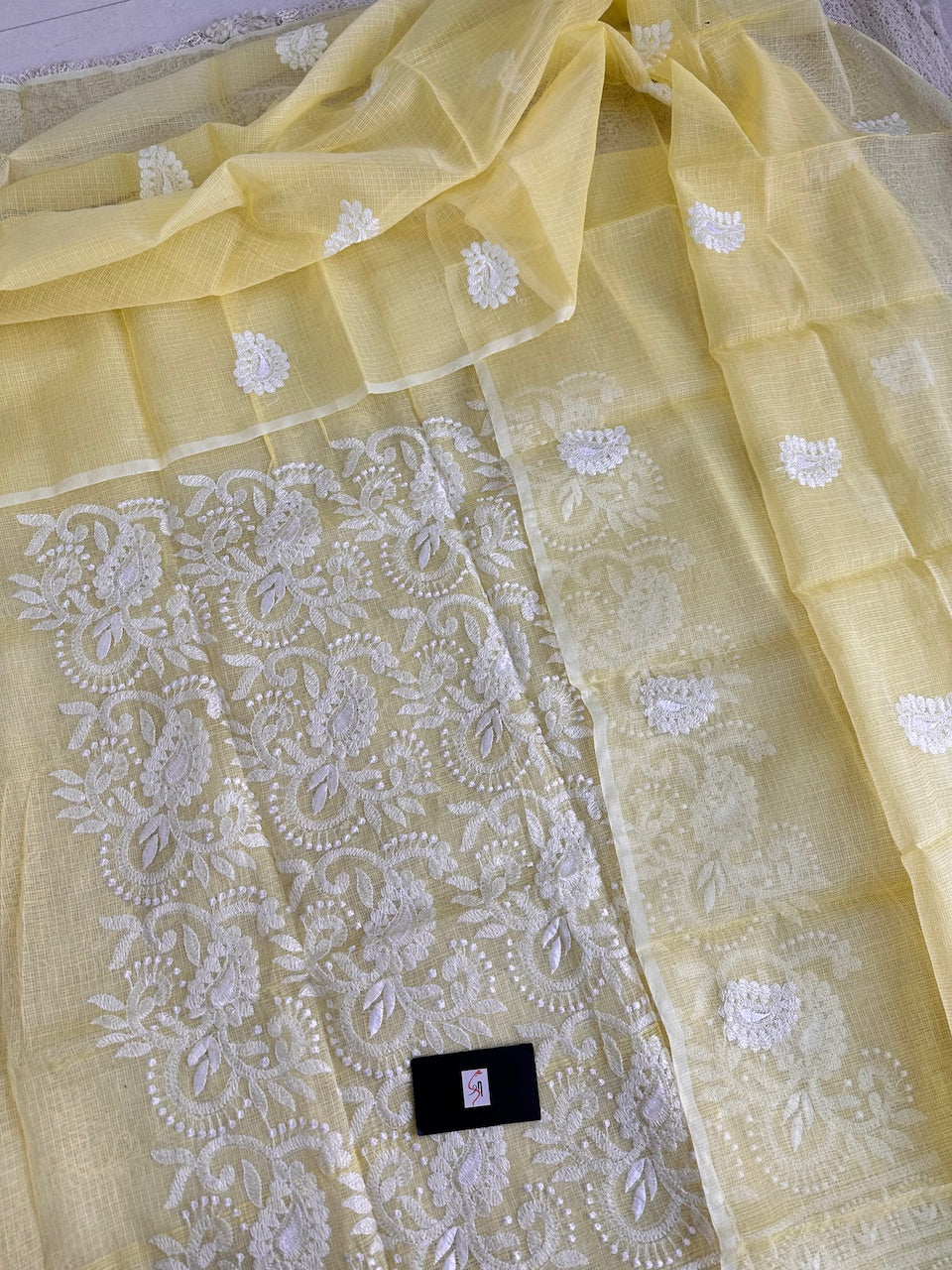 Embroidered Kota Cotton Doria Top N Dupatta (Suit)