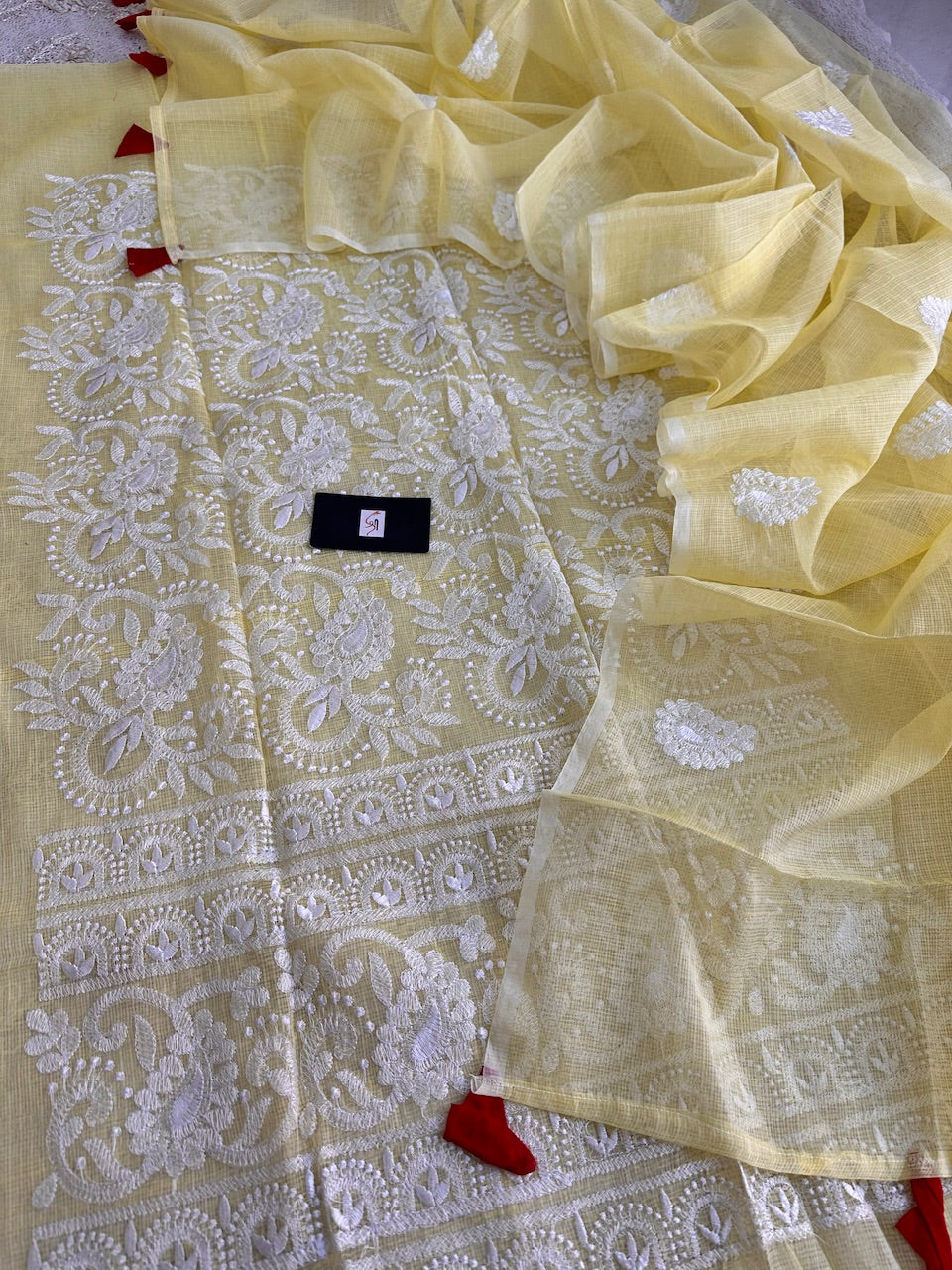 Embroidered Kota Cotton Doria Top N Dupatta (Suit)