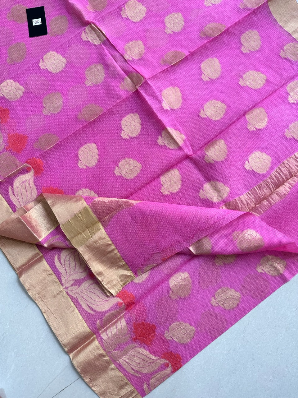 Pure Weaved Kota Cotton Doria Saree