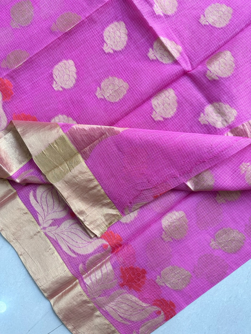 Pure Weaved Kota Cotton Doria Saree