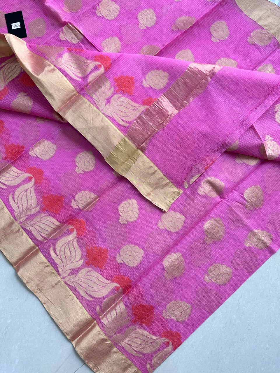 Pure Weaved Kota Cotton Doria Saree