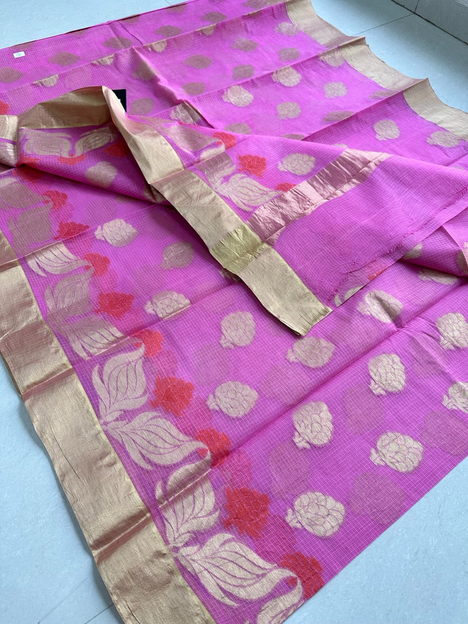 Pure Weaved Kota Cotton Doria Saree