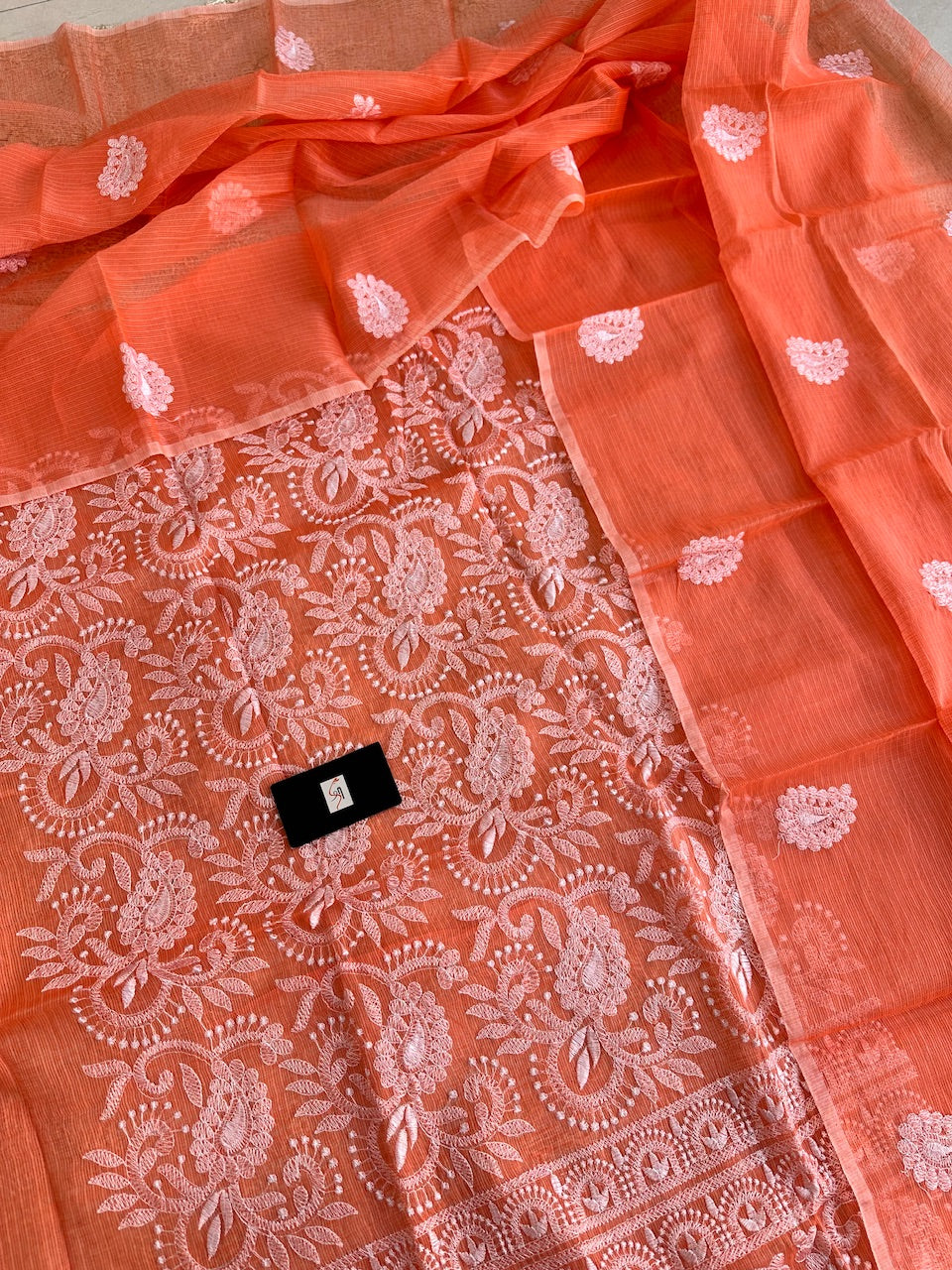 Embroidered Kota Cotton Doria Top N Dupatta (Suit)