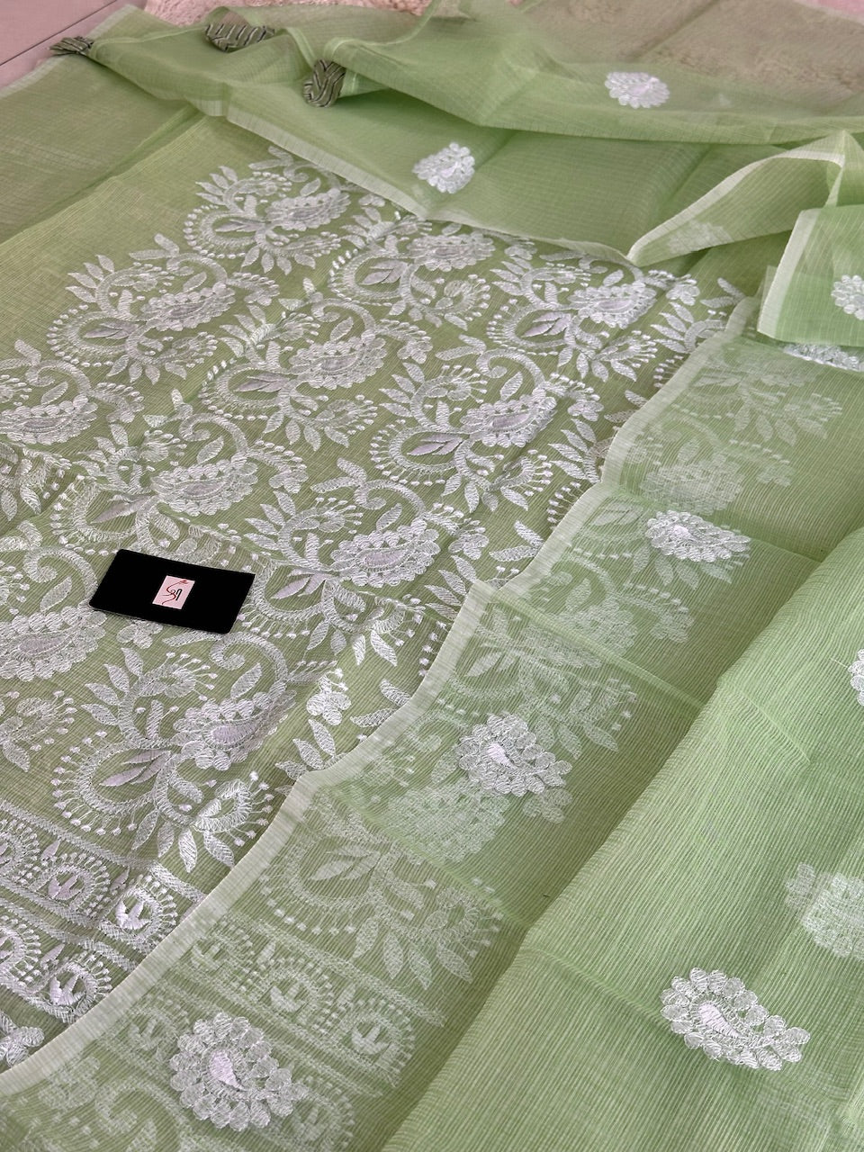 Embroidered Kota Cotton Doria Top N Dupatta (Suit)