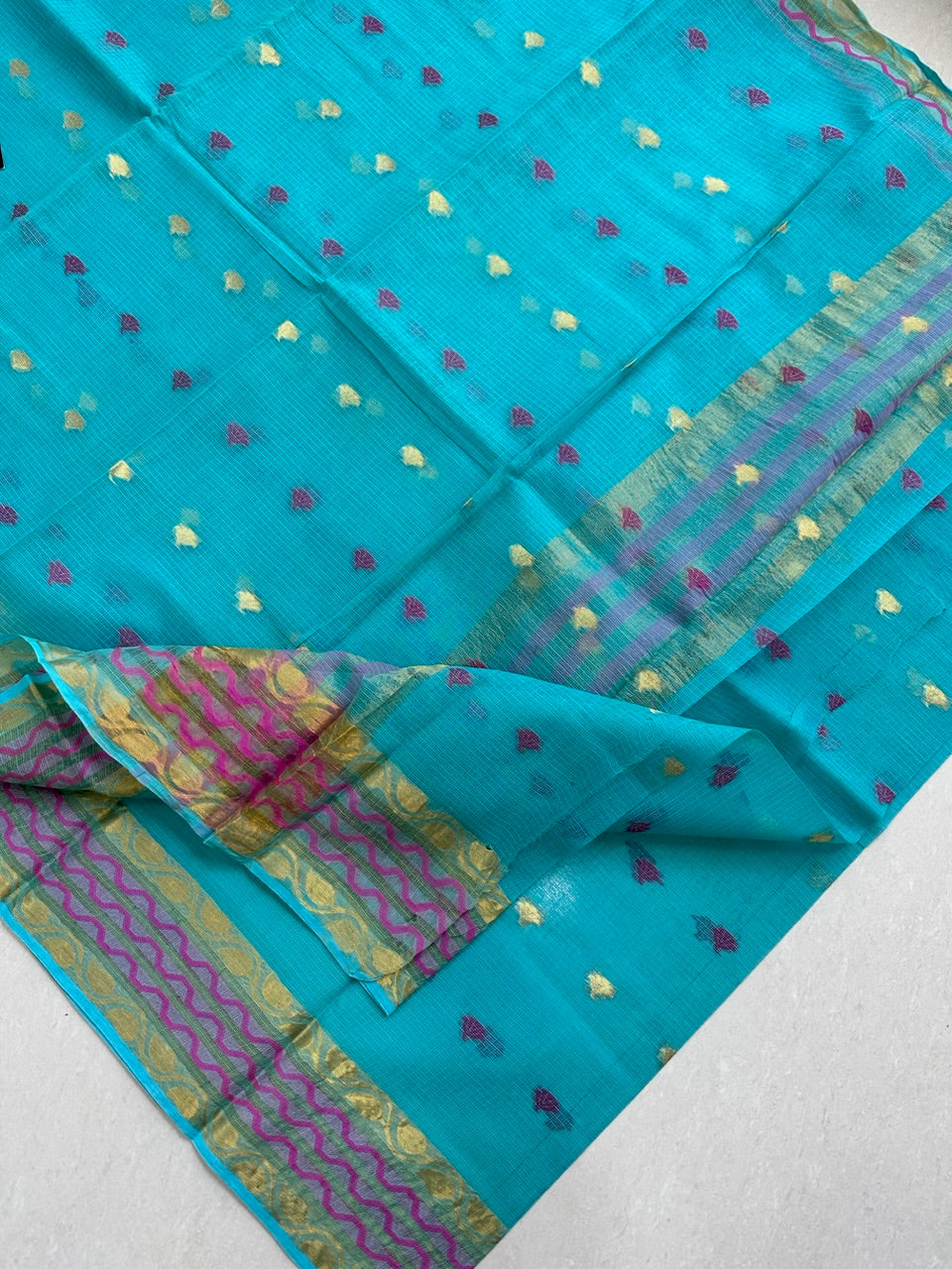 Pure Weaved Kota Cotton Doria Saree