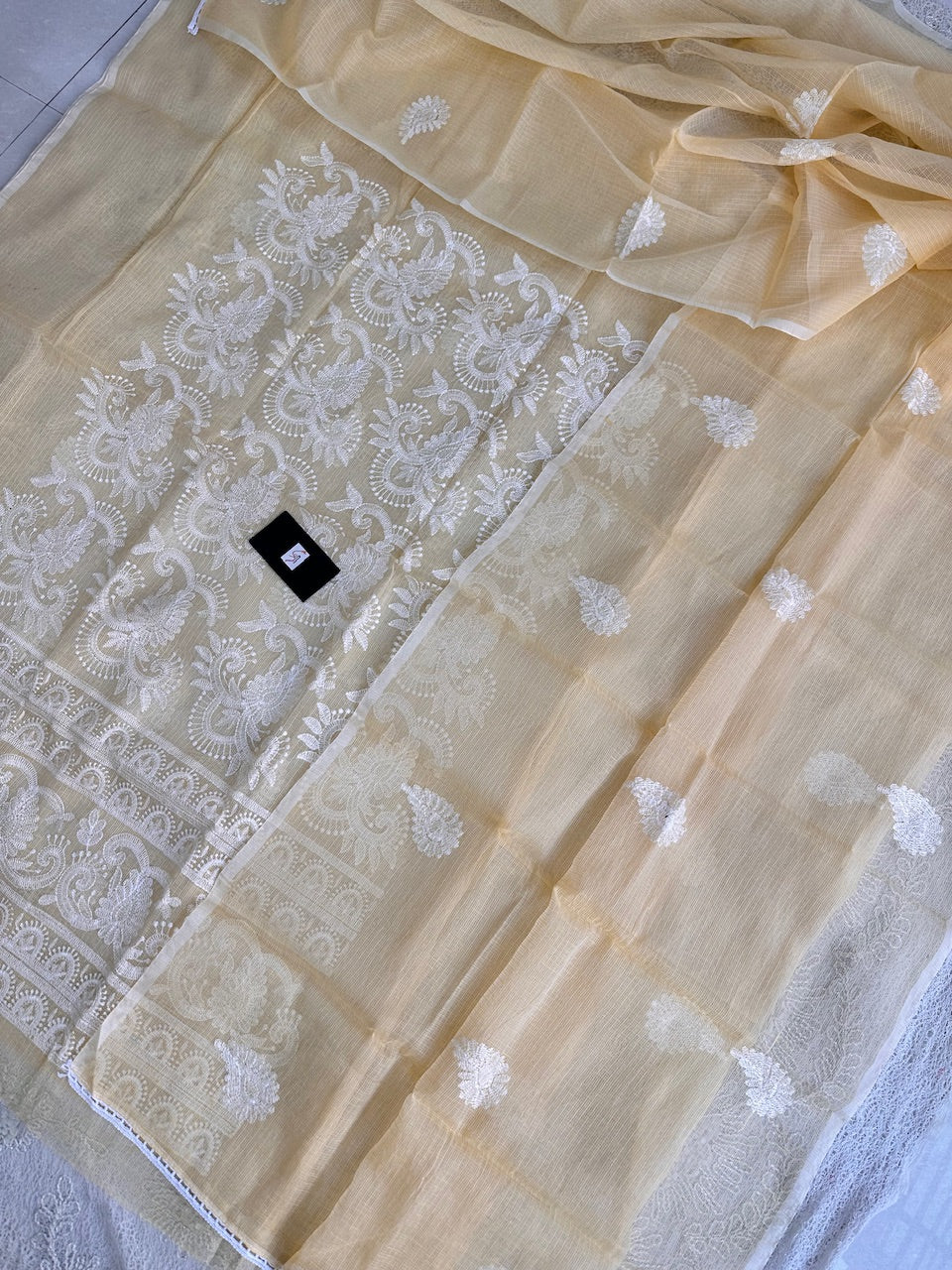 Embroidered Kota Cotton Doria Top N Dupatta (Suit)