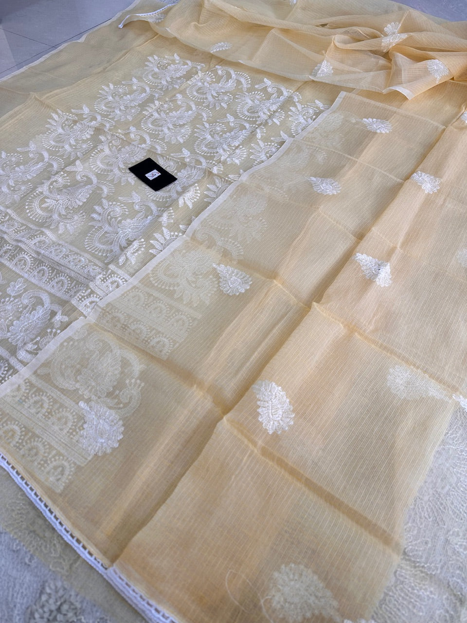 Embroidered Kota Cotton Doria Top N Dupatta (Suit)