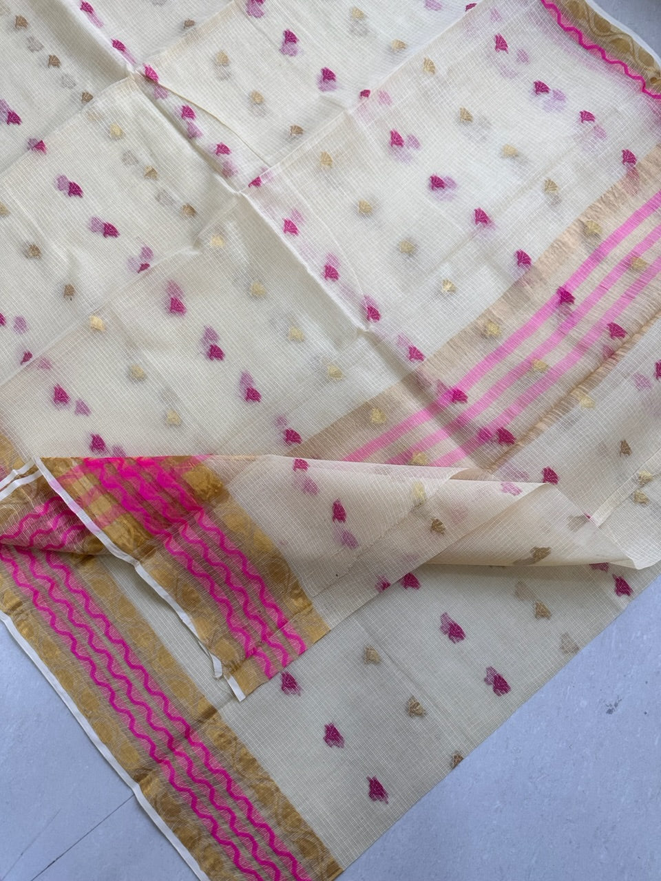 Pure Weaved Kota Cotton Doria Saree