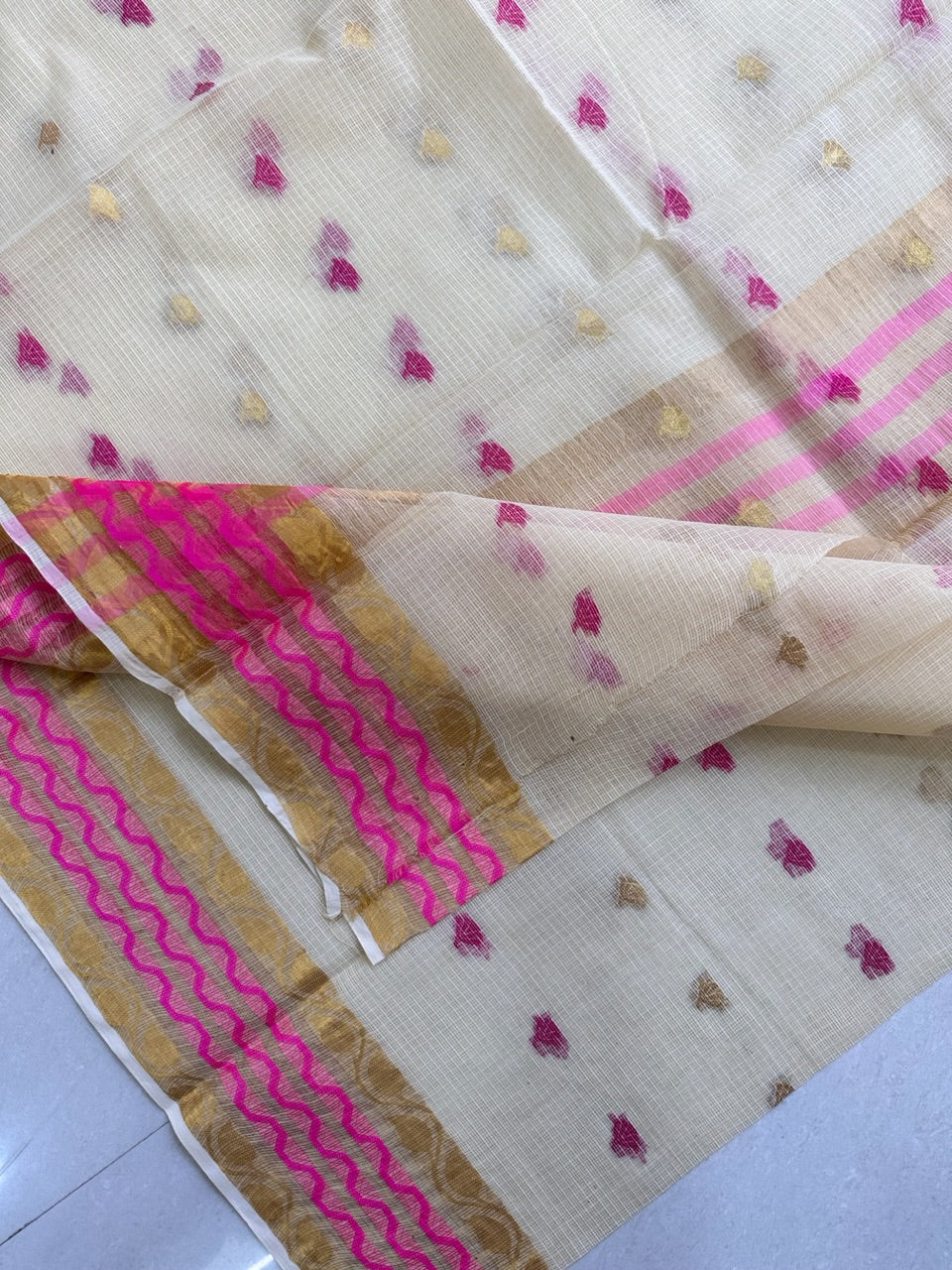 Pure Weaved Kota Cotton Doria Saree