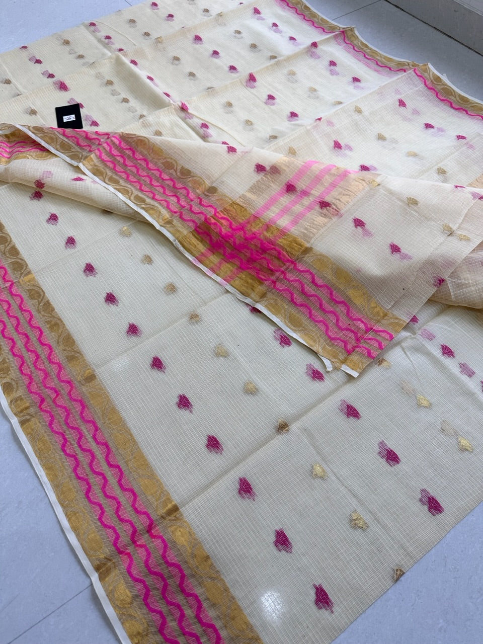 Pure Weaved Kota Cotton Doria Saree