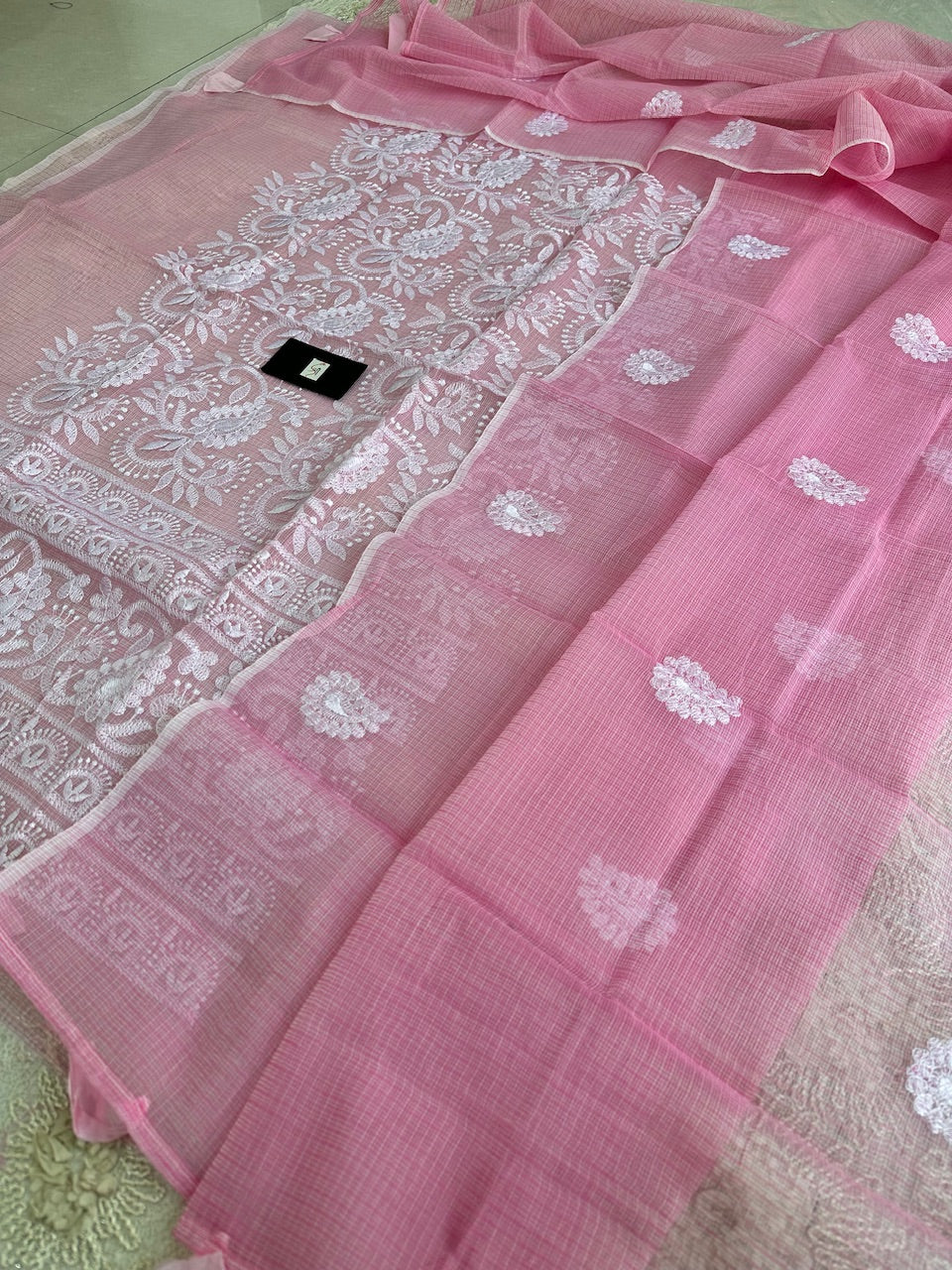 Embroidered Kota Cotton Doria Top N Dupatta (Suit)