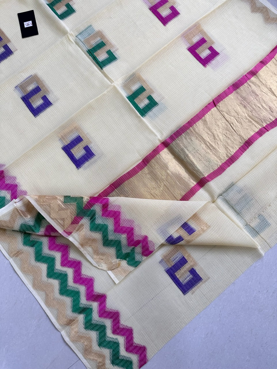 Pure Weaved Kota Cotton Doria Saree