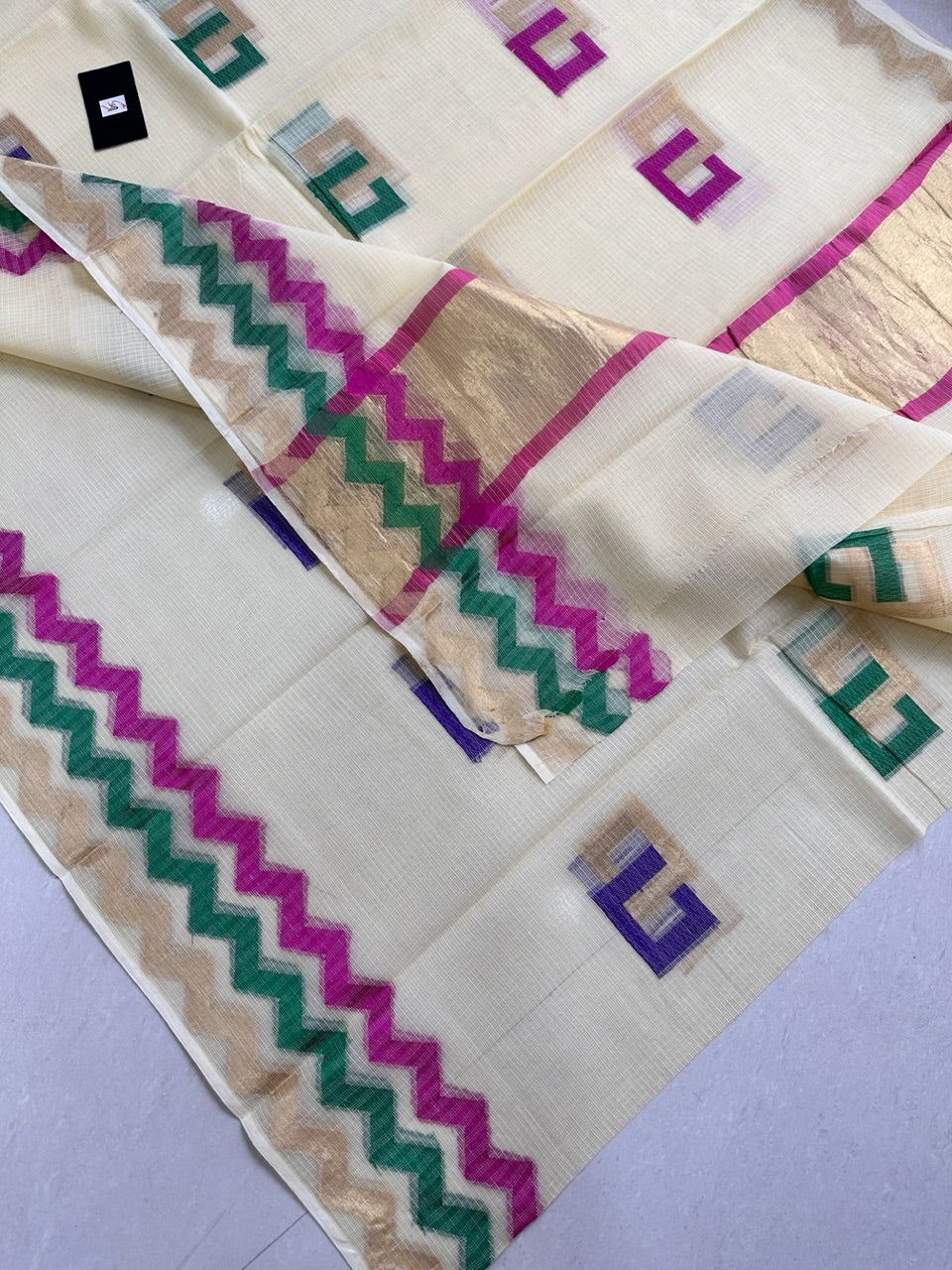 Pure Weaved Kota Cotton Doria Saree