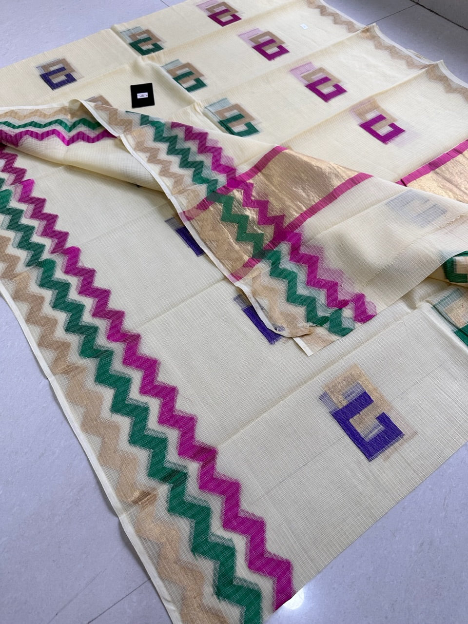 Pure Weaved Kota Cotton Doria Saree