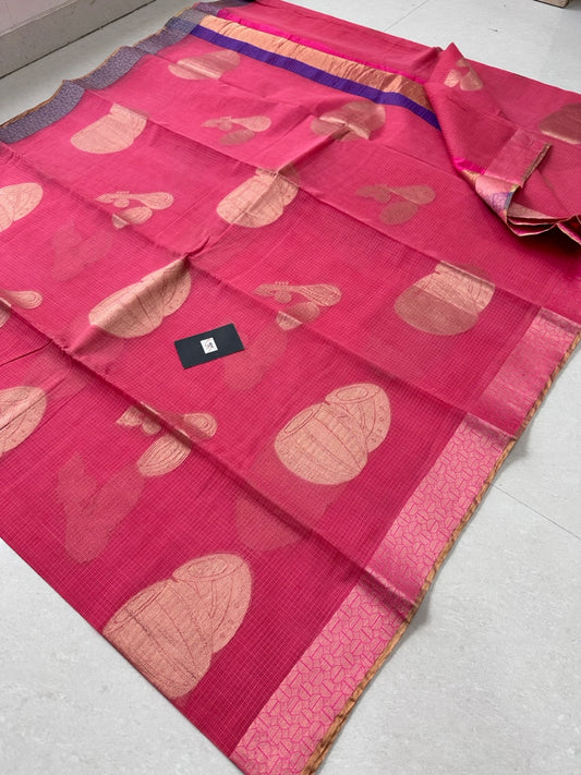 Pure Weaved Kota Cotton Doria Saree