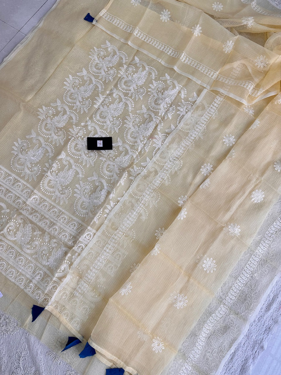 Embroidered Kota Cotton Doria Top N Dupatta (Suit)