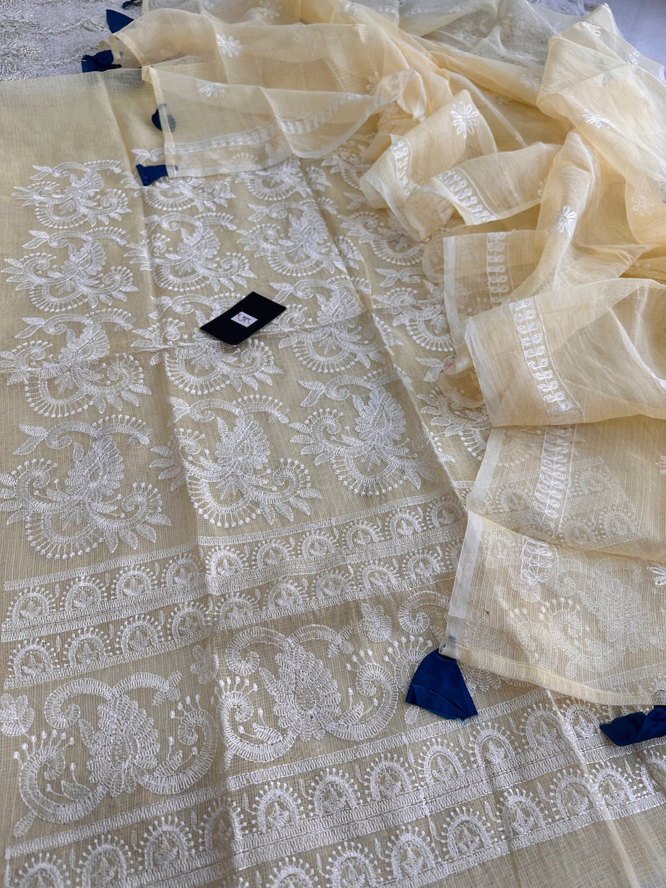 Embroidered Kota Cotton Doria Top N Dupatta (Suit)