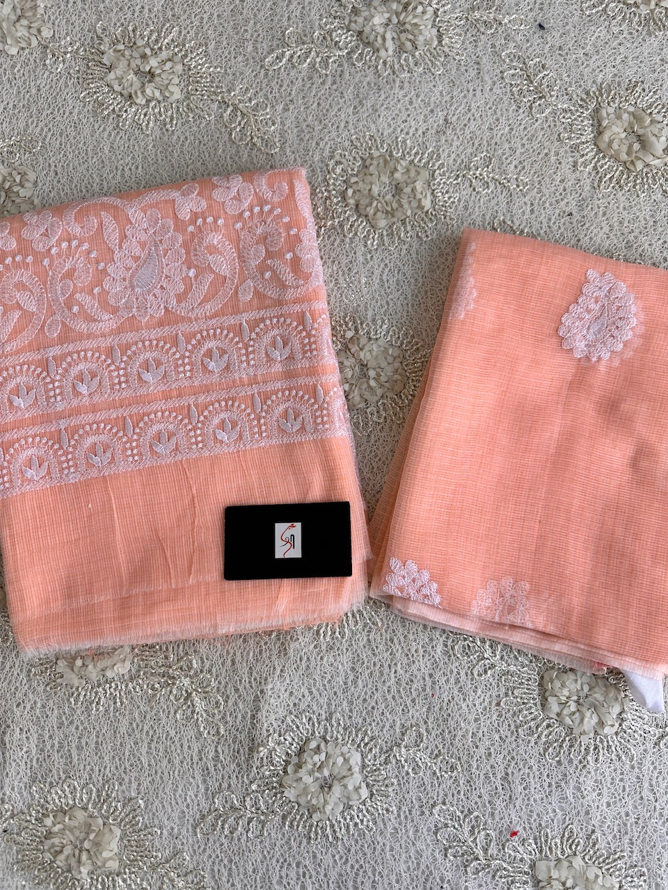 Embroidered Kota Cotton Doria Top N Dupatta (Suit)