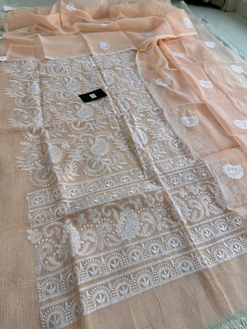 Embroidered Kota Cotton Doria Top N Dupatta (Suit)