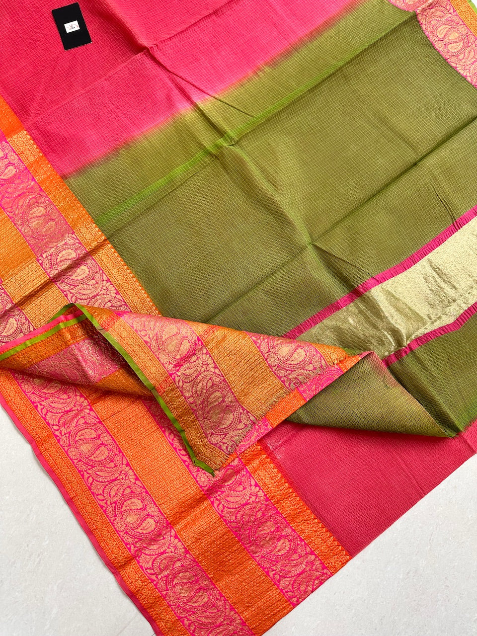 Pure Weaved Kota Cotton Doria Saree