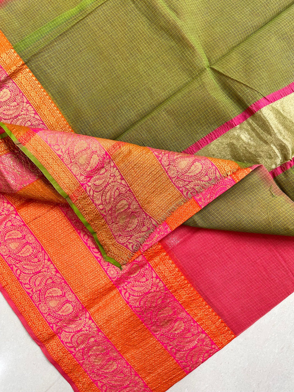 Pure Weaved Kota Cotton Doria Saree