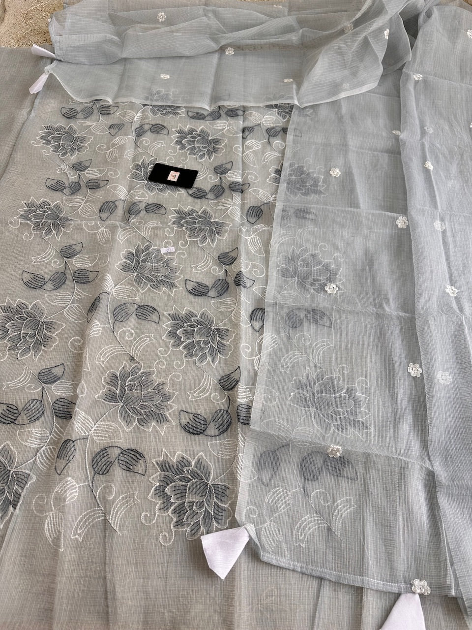 Embroidered Kota Cotton Doria Top N Dupatta (Suit)