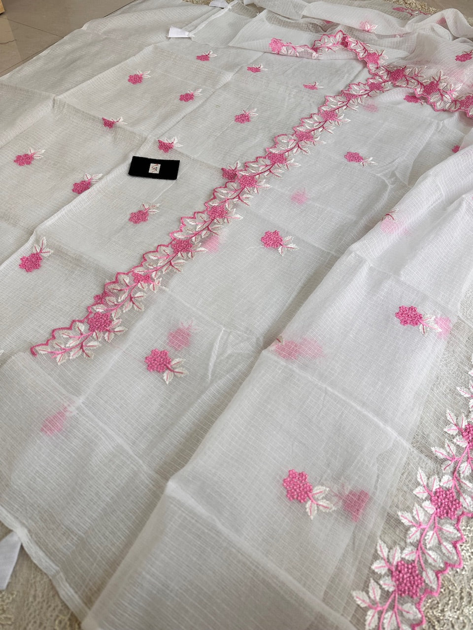 Embroidered Kota Cotton Doria Top N Dupatta (Suit)