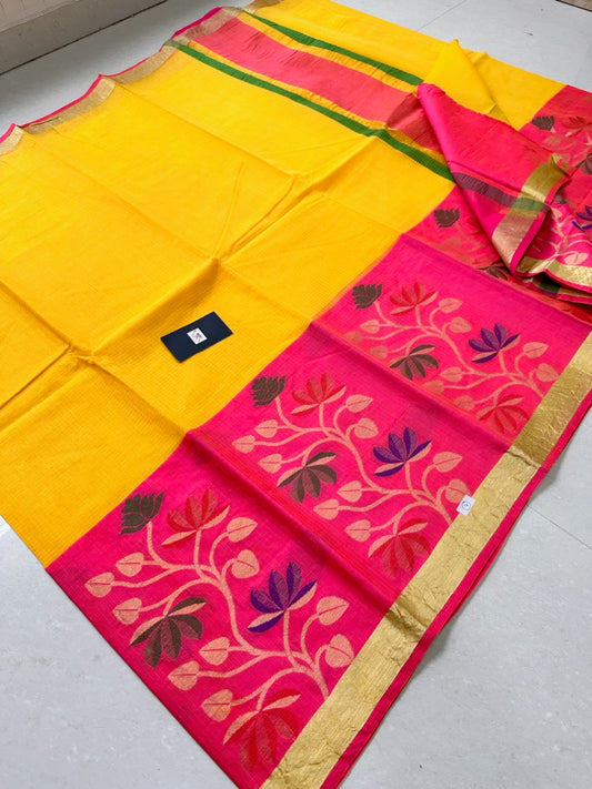 Pure Weaved Kota Cotton Doria Saree