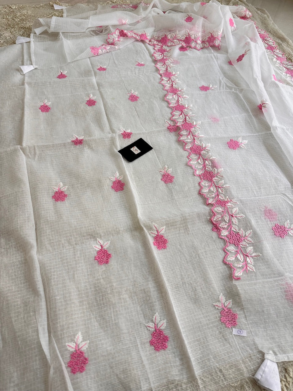 Embroidered Kota Cotton Doria Top N Dupatta (Suit)