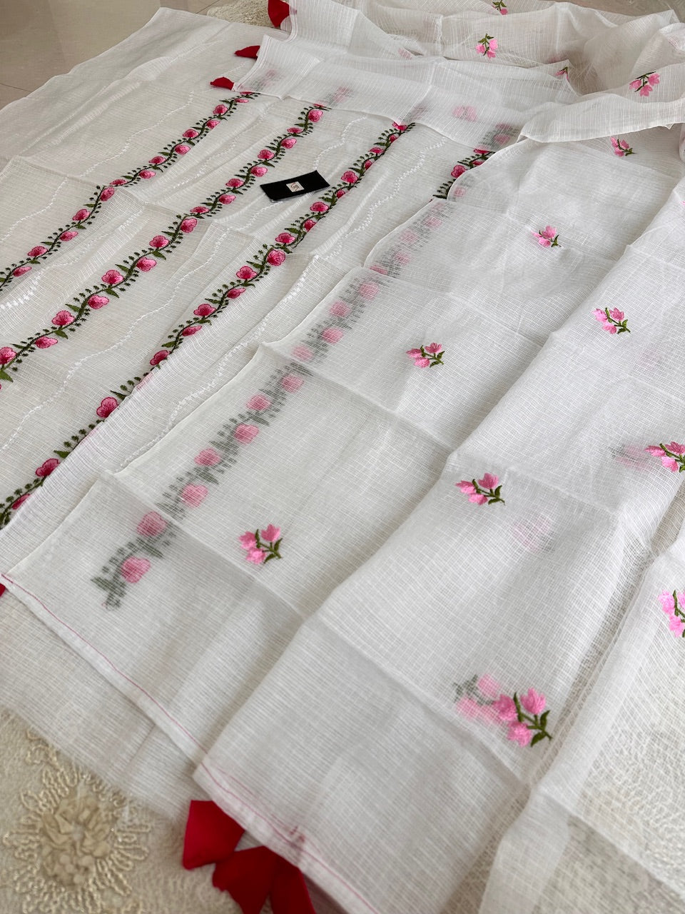 Embroidered Kota Cotton Doria Top N Dupatta (Suit)