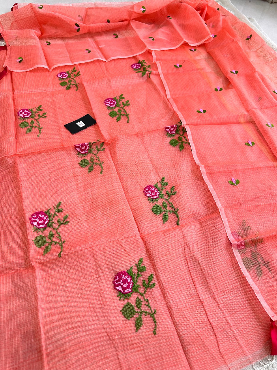 Embroidered Kota Cotton Doria Top N Dupatta (Suit)