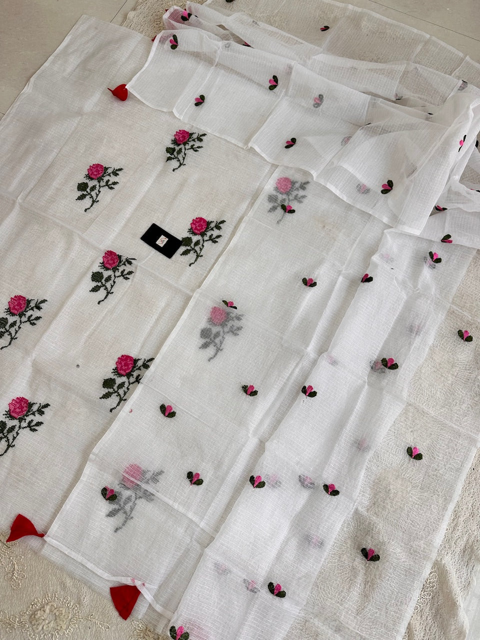 Embroidered Kota Cotton Doria Top N Dupatta (Suit)