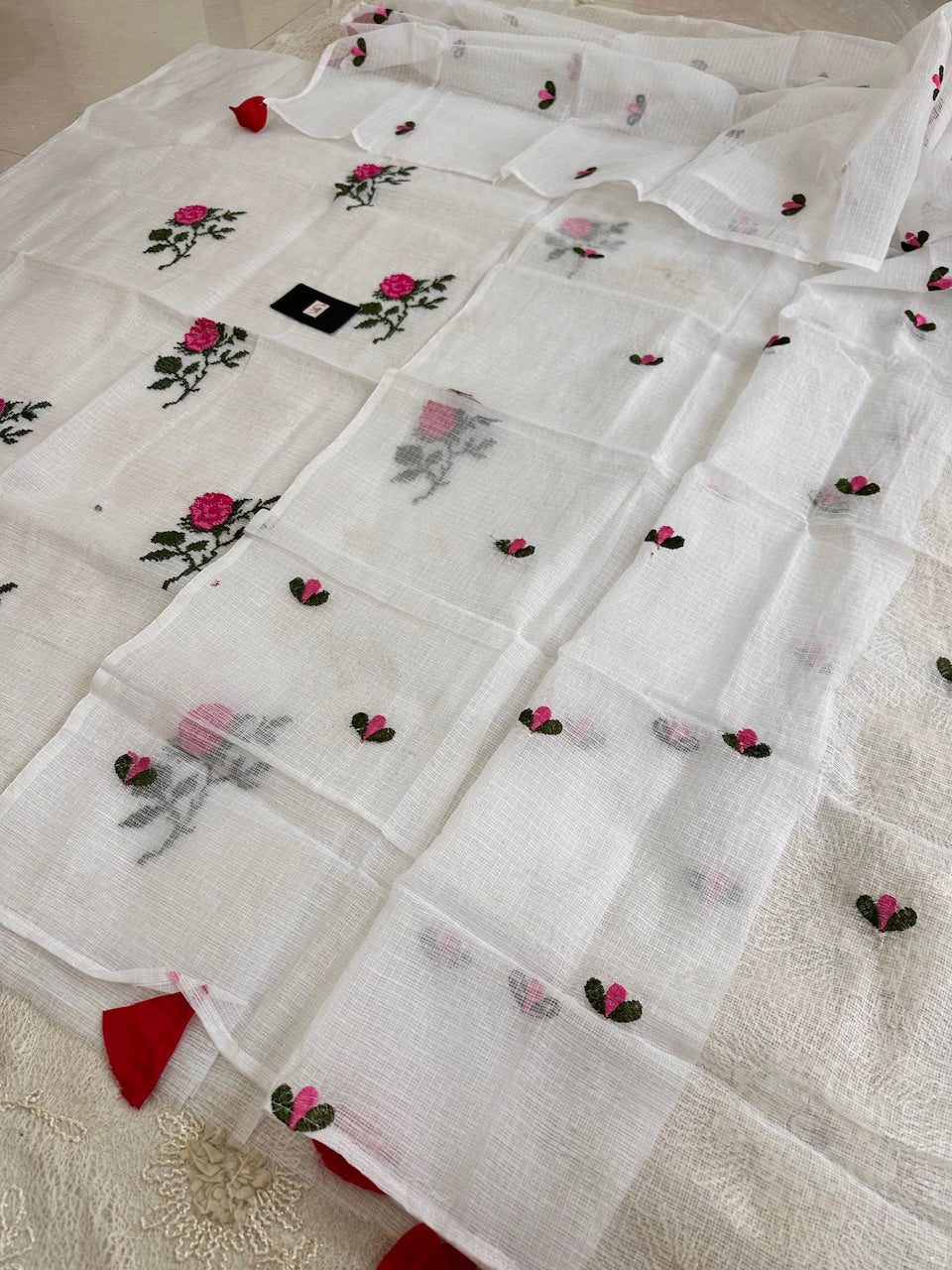 Embroidered Kota Cotton Doria Top N Dupatta (Suit)