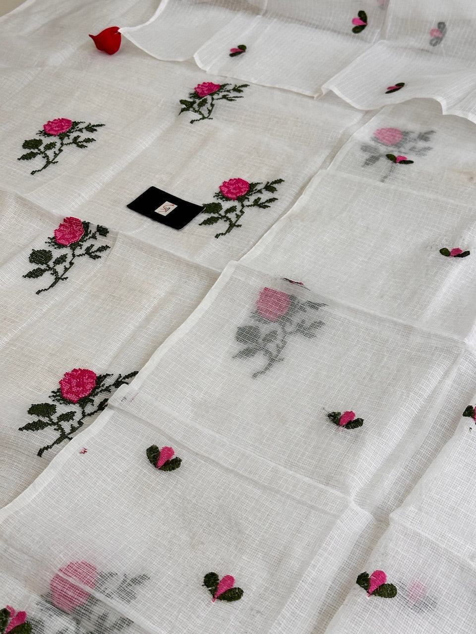 Embroidered Kota Cotton Doria Top N Dupatta (Suit)