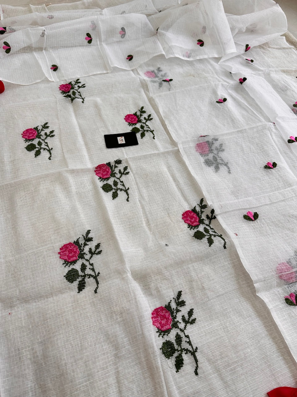 Embroidered Kota Cotton Doria Top N Dupatta (Suit)