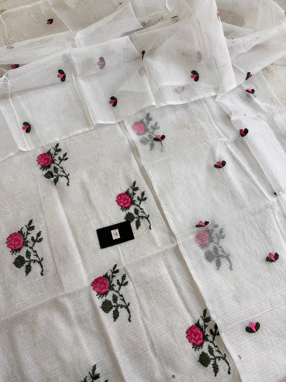 Embroidered Kota Cotton Doria Top N Dupatta (Suit)