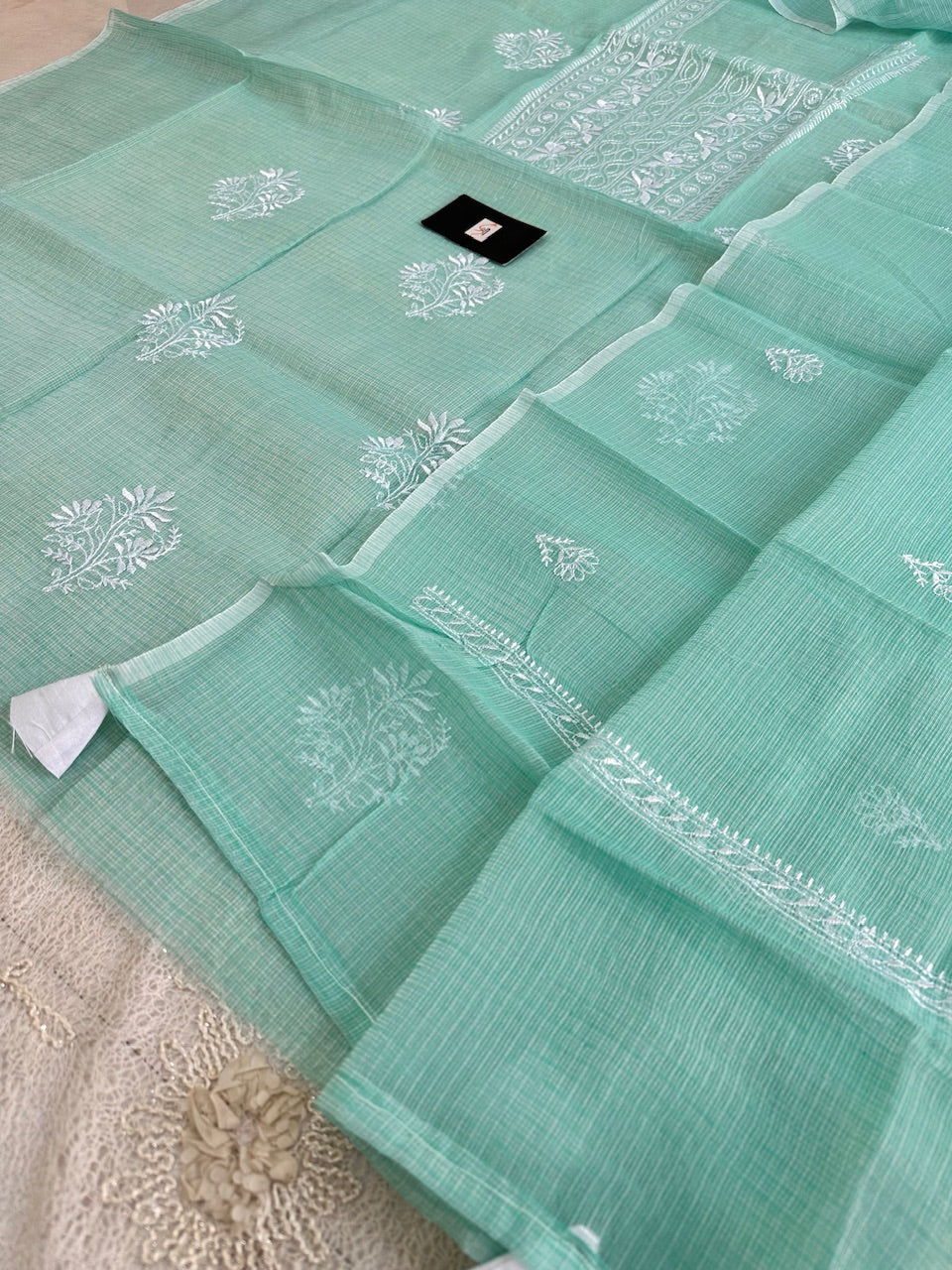 Embroidered Kota Cotton Doria Top N Dupatta (Suit)