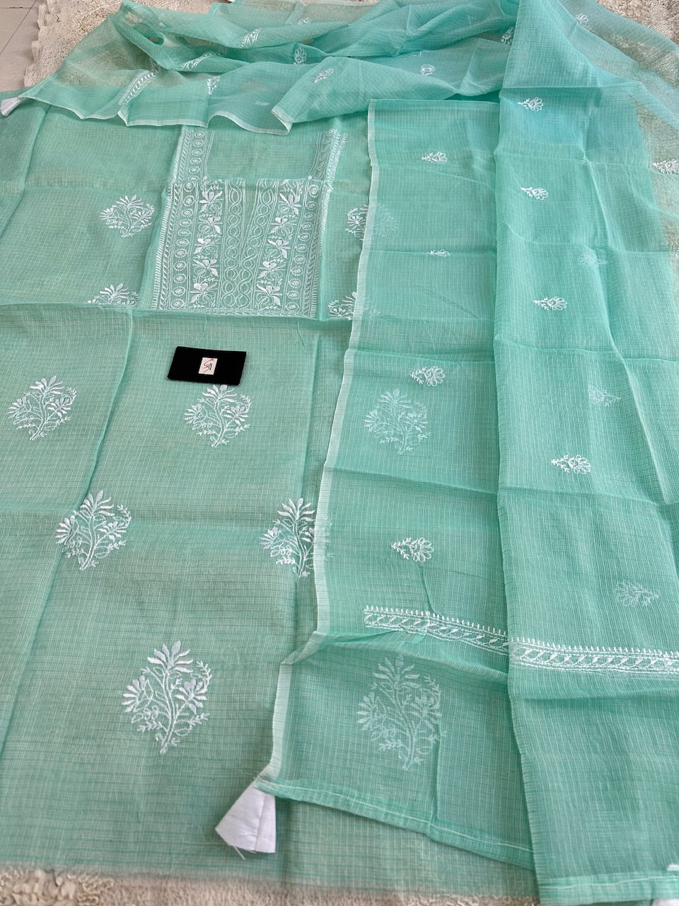 Embroidered Kota Cotton Doria Top N Dupatta (Suit)