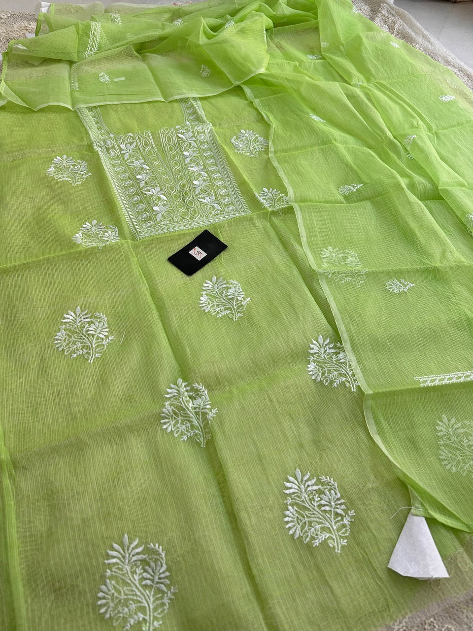 Embroidered Kota Cotton Doria Top N Dupatta (Suit)