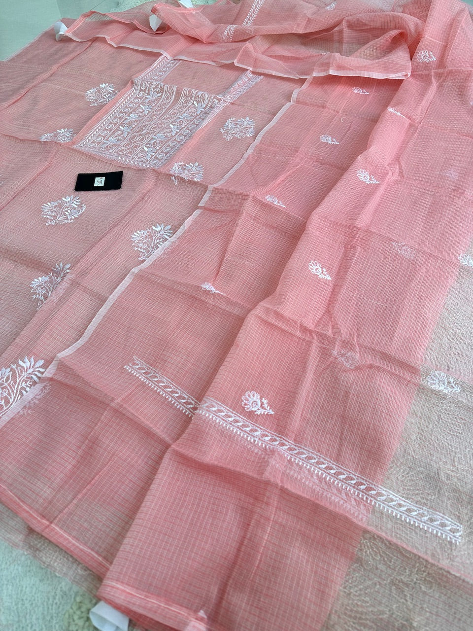 Embroidered Kota Cotton Doria Top N Dupatta (Suit)